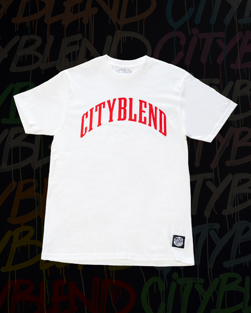 CITYBLEND WHITE RED TSHIRT